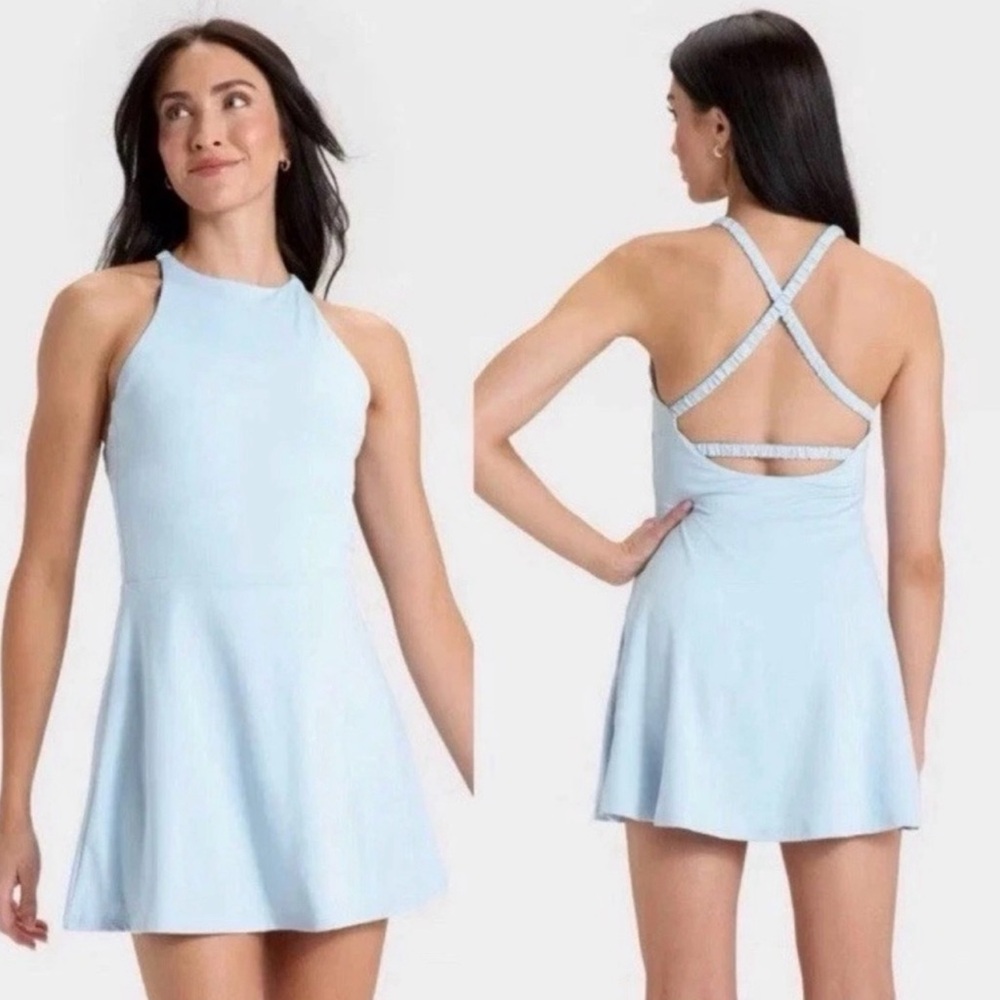 All in Motion Blue Halter Active Skort Dress